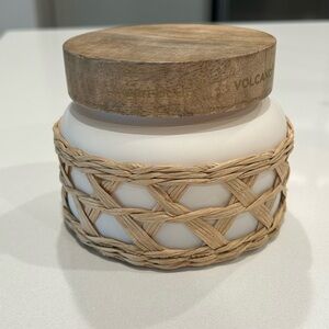 Iconic Capri Blue Volcano Matte Glass Rattan Jar Candle